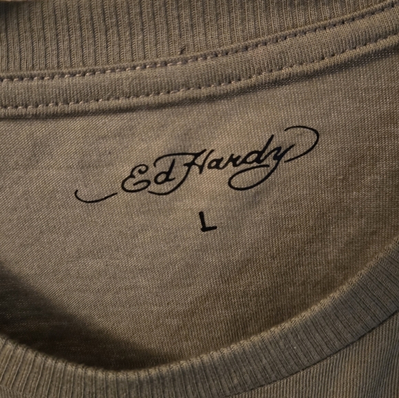 Ed HARDY Death Before Dishonor Crop T Shirt Size Large Women's - Picture 4 of 4